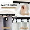 MaKefeile Ceiling Mount Curtains Track Room Divider Privacy Partition Separator Curtain Tracks Rods Heavy Duty RV Shower Outdoor Rail Clip Hook Set, Black 3-15ft view 3