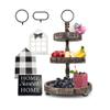 AONEHOME Adjustable 3 Tiered Tray Stand with 3 pcs Farmhouse Decor for Party view 1