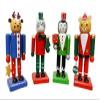 Christmas Nutcracker Soldiers Set of 4, 6.5 Inch Wooden Figurine Display Set Penguin, Reindeer, Bear, and Raccoon view 1