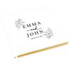 Andaz Press Personalized Wedding Guestbook With Gold Accents Minimal Florals Custom Wedding Guest Book White Guest Sign-In Registry 8.5"X8.5" Wedding Guest Book Polaroid Pictures Scrapbook Photo Album view 1