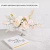 Andaz Press Personalized Wedding Guestbook With Gold Accents Minimal Florals Custom Wedding Guest Book White Guest Sign-In Registry 8.5"X8.5" Wedding Guest Book Polaroid Pictures Scrapbook Photo Album view 3