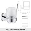Brushed Gold Toothbrush Tooth Cup Holder With Glass Cup Stainless Steel Tumbler Holder Bathroom Accessories Black Chrome Plated,A1 cup holder view 2