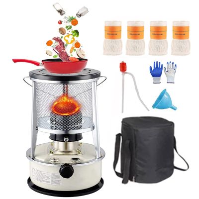 Xrdbfd Portable Handy Kerosene Stove Heater, Kerosene Stove Burner with Wick, Indoor and Outdoor Kerosene Heater, Oil Paraffin Heater for Camping, Tent Heating, 4.6/6L,6Lwhite
