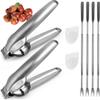 2Pack Anwenk Nutcracker Chestnut Clip Peeler Nut cracker Pecan Walnut Plier Opener 304 Stainless Steel Kitchen Tools with 4 Picks view 1