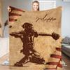 ENCYCOM Baseball Blanket with Name Number, Customized Blanket Fleece Blankets, Soft Throw, Blankets Baseball Gifts for Men, Women, Kids view 2