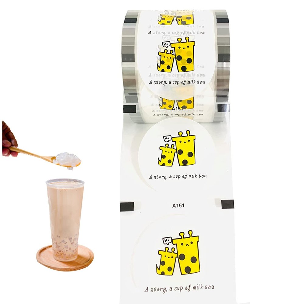 95/90 Mm Cup Sealing Film About 2000 Sheets Cup Sealing Machine Film Thicken 1 Volume Sealing Film for Cups for Pp Plastic and Paper Cups Bubble Tea Sealing Machine