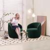 Antetek 2 Units Swivel Chair, Round Accent Sofa Chair, Club 360 Degree Swivel Barrel Chair, Modern Teddy Farbic Leisure Arm Chair for Nursery, Living Room, Hotel, Bedroom, Office, Lounge, Green view 1