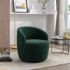 Antetek 2 Units Swivel Chair, Round Accent Sofa Chair, Club 360 Degree Swivel Barrel Chair, Modern Teddy Farbic Leisure Arm Chair for Nursery, Living Room, Hotel, Bedroom, Office, Lounge, Green view 3