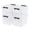 Afromy 4-Pack Plastic Storage Bins with Lid, Latching Stackable Utility Tote, 35 Quart, Clear view 1
