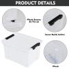 Afromy 4-Pack Plastic Storage Bins with Lid, Latching Stackable Utility Tote, 35 Quart, Clear view 3