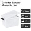 Afromy 4-Pack Plastic Storage Bins with Lid, Latching Stackable Utility Tote, 35 Quart, Clear view 4