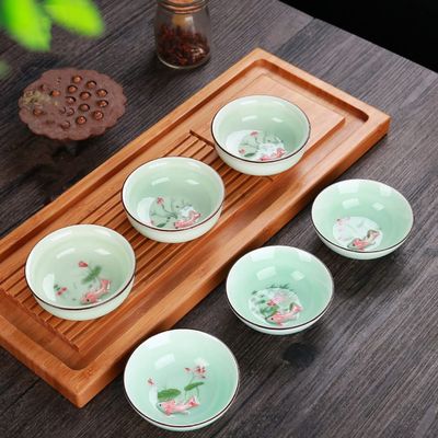 6pcs Tea Cup Porcelain Celadon Teacup Set Teapot Drinkware China Kung Fu Tea Set cup Chinese gift