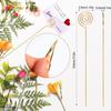 CCINEE 30Pcs Metal Wire Floral Place Card Holder Pick 13In Golden Floral Picks Photo Memo Car Holder for Wedding Birthday Party SupplyRound Shaped view 2