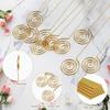 CCINEE 30Pcs Metal Wire Floral Place Card Holder Pick 13In Golden Floral Picks Photo Memo Car Holder for Wedding Birthday Party SupplyRound Shaped view 3