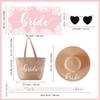 5 pc Bride Beach Bag Honeymoon Gift, Bachelorette Gifts for Bride, Bride to be Gifts, Bride Straw Sun Hat, Bag, Microfiber Towel, Silk Scarf, Sunglasses, Bridal Shower Gift (Bride Beach Gift Set) view 2