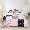 Camo Kids Duvet Cover Set Twin,Deer Antler Silhouette Pink Camouflage Comforter Cover for Boys Girls New Year Xmas Decor,Animals Rustic Quilt Cover,Arrow Geometric Lattice Bedding Set,1 Pillowcase view 1