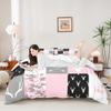 Camo Kids Duvet Cover Set Twin,Deer Antler Silhouette Pink Camouflage Comforter Cover for Boys Girls New Year Xmas Decor,Animals Rustic Quilt Cover,Arrow Geometric Lattice Bedding Set,1 Pillowcase view 2