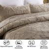 KISKIS Faux Velvet Quilted Bedspread, Coverlet Set Geometric Stitching Design, Warm Quilt Set All Season, 2 Pillowcases,Brown,King 106x92 view 2
