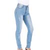 Maiyifu-GJ Women's Double Breasted High Waist Jeans Stretch Butt Lifting Button Down Denim Pants Retro Skinny Jean Trousers (Light Blue,XX-Large) view 2