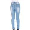 Maiyifu-GJ Women's Double Breasted High Waist Jeans Stretch Butt Lifting Button Down Denim Pants Retro Skinny Jean Trousers (Light Blue,XX-Large) view 3