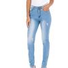 Maiyifu-GJ Women's Double Breasted High Waist Jeans Stretch Butt Lifting Button Down Denim Pants Retro Skinny Jean Trousers (Light Blue,XX-Large) view 4