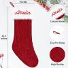 Dodosky Christmas Stocking 4Pack, Burgundy, Green, Grey and Ivory White Personalized Christmas Stocking, Custom Christmas Stocking, Knitted Christmas Stocking, Family Christmas Stocking view 2