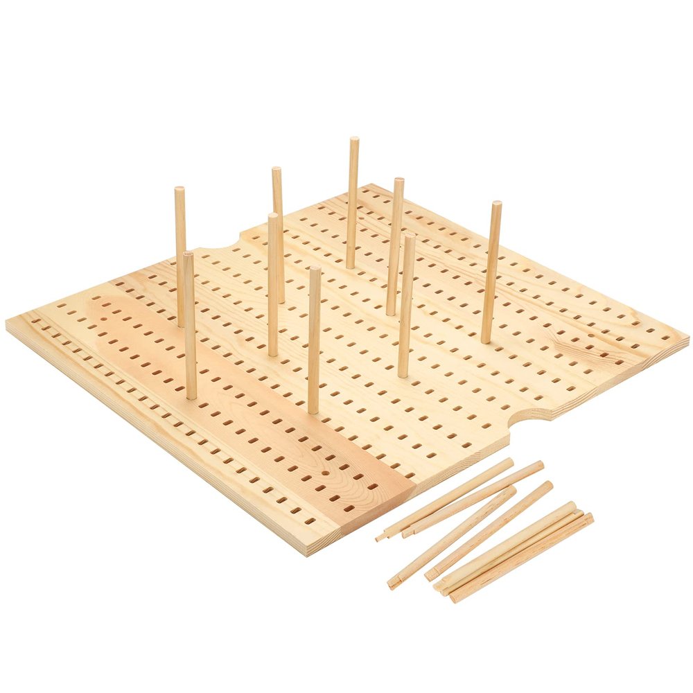Yookeer 17.7 x 19.7 inches jumbo Wood Pegboard Drawer Organizer with 32 pcs Wooden Peg Adjustable Pegboard Wall Shelf and Drawer Organizer for Dish kitchen Plate Containers Cookware Utensils(2 Set)