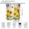 Sunflower Kitchen Curtain Sets 2 Panels,Rustic Background Bedroom Living Room 2 Piece Curtain Set 55x63in view 2