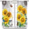 Sunflower Kitchen Curtain Sets 2 Panels,Rustic Background Bedroom Living Room 2 Piece Curtain Set 55x63in view 3