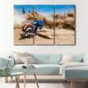 3 Piece Canvas Wall Art Motocross Racing Painting Bedroom Decor Canvas Wall Art Modern Sports Artwork Wall Decorations for Living Room Home Decor Poster Wall Art Framed Ready to Hang - 40"W x 60"H view 2