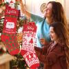Dodosky Personalized Christmas Stockings 4Pack, Elk, Sledge, Snowman, Bells Christmas Stockings with Names Personalized Knit Stockings Family Christmas Stockings Embroidered Christmas Stockings view 3