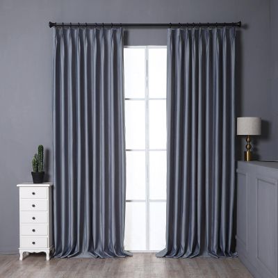 DotheDrape Pinch Pleat Drape, 72W x 96L inch Waterproof Blackout Curtain for Living Room Bedroom Sliding Door and Bathroom (1 Single Curtain, Light Grey)