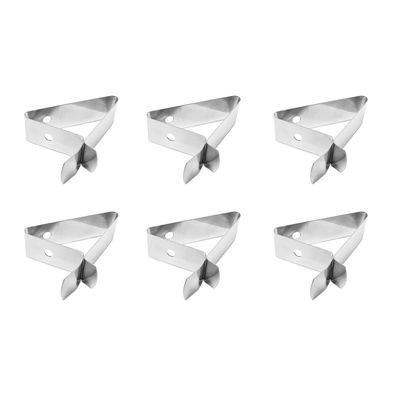 Surakey 6 Pieces Food Thermometer Holder Clip Probe Clip Holder Stainless Steel Grill Thermometer Clip Ambient Temperature Reading for Deep Frying Milk Roasting (Silver) Type 2