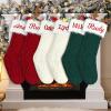 Dodosky Christmas Stocking 6Pack, 2Pack Burgundy, 2Pack Green and 2Pack Ivory White Personalized Christmas Stocking, Custom Christmas Stocking, Knitted Christmas Stocking, Family Christmas Stocking view 1