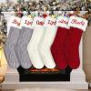 Dodosky Christmas Stocking 6Pack, 2Pack Burgundy, 2Pack Grey and 2Pack Ivory White Personalized Christmas Stocking, Custom Christmas Stocking, Knitted Christmas Stocking, Family Christmas Stocking view 1