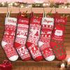 Dodosky Personalized Christmas Stocking 5Pack, Santa Claus, Elk, Sledge, Snowman, Bells Christmas Stocking with Name Personalized Knit Stocking Family Christmas Stocking Embroidered Christmas Stocking view 1