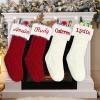 Dodosky Christmas Stocking 4Pack, 2Pack Burgundy and 2Pack Ivory White Personalized Christmas Stocking, Custom Christmas Stocking, Knitted Christmas Stocking, Family Christmas Stocking view 1