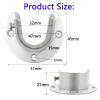 2 PCS Wardrobe Bracket Heavy Duty Stainless Steel Rod Socket Flange Rod Holder Closet Rod End Supports,1-1/4 Inch Diameter Wardrobe poleHolder, Black Closet Rod Support with Screws, Silver. view 2