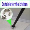 2 PCS Wardrobe Bracket Heavy Duty Stainless Steel Rod Socket Flange Rod Holder Closet Rod End Supports,1-1/4 Inch Diameter Wardrobe poleHolder, Black Closet Rod Support with Screws, Silver. view 3