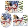 3 Piece Bathroom Rug Sets, Christmas Snowman Non Slip Bath Rug Contour Mat and Toilet Lid Cover, Absorbent Shower Mats Soft Bath Rug and Mat Sets Xmas Tree Snowflake Watercolor Illustraction Small view 3