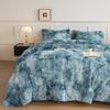 chovy Faux Fur Tie-Dyed Blue White Colorful Comforter Sets King - 3PC Bed Set Ultra Soft Plush Flannel Velvet Fluffy Fuzzy BeddingComforter x 1 Pillowcases x 2 view 3