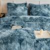 chovy Faux Fur Tie-Dyed Blue White Colorful Comforter Sets King - 3PC Bed Set Ultra Soft Plush Flannel Velvet Fluffy Fuzzy BeddingComforter x 1 Pillowcases x 2 view 4