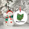Christmas Ornaments Ohio Ornaments for Christmas Trees American State Merry Christmas Ceramic Round Personalized Christmas Ornaments 2022 Christmas Decor Keepsake Holiday Christmas Decor 3 Inch view 3
