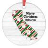 California Map Christmas Decorations for Tree Personalized Home State Christmas Ornament 2022 Merry Christmas Ceramic Round Hanging Ornaments Christmas Keepsake New Year Gifts 3 Inch view 1