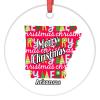 Christmas Ornaments Arkansas Christmas Decorations for Tree American State Merry Christmas Ceramic Round Personalized Christmas Ornaments 2022 Christmas Decor Keepsake Holiday Christmas Decor 3 Inch view 1