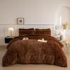 chovy Faux Fur Plush Coffee Comforter Sets King - Ultra Soft Shaggy Flannel Velvet Fluffy Fuzzy 3PC Bedding Set Comforter x 1 Pillowcases x 2 view 1