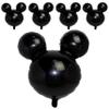 5 PCS Black Mouse Head Foil Balloons for Kids Mouse Birthday Party Supplies 24" Murine Mylar Balloons for 1st Birthday Murine Head for Kids Party Decoration view 1