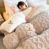 ZTGL Double Sided Thicken Winter Quilt, Single Double Duvet, Extra Warmest Breathable Lamb Cashmere Bed Blanket for Winter Double Bed, Super Soft Bedding Fleece Quilts,A,220x240cm/5kg view 3