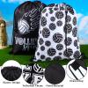 Patelai 36 Pcs Volleyball Party Favors 12 Volleyball Drawstring Gift Bags Team Sports Goodie Treat Bag Candy Snack Backpack 12 Adjustable Bracelets 12 Keychains for Birthday Party Supplies Decorations view 4