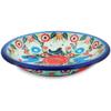 Polmedia Polish Pottery Pasta Bowl 9-inch - Rooster Fiesta Pattern Handmade in Boleslawiec Poland by Ceramika Bona + Certificate of Authenticity view 1